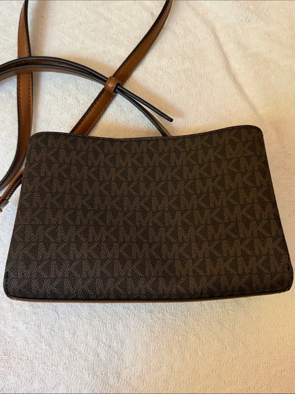 Michael Kors Brown Mini Logo Crossbody with Strap